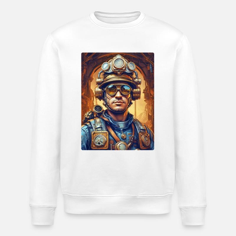 Steampunk Firefighter Man 1.10 - Stanley/Stella Unisex Bio-Sweatshirt ROLLER - Weiß