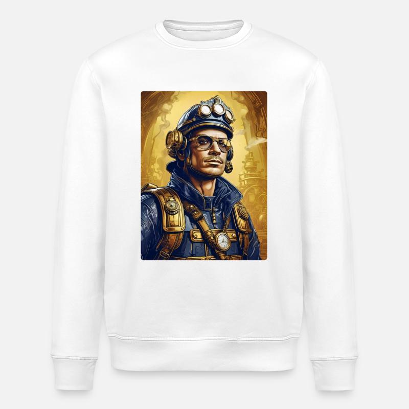 Steampunk Firefighter Man 1.14 - Stanley/Stella Unisex Bio-Sweatshirt ROLLER - Weiß