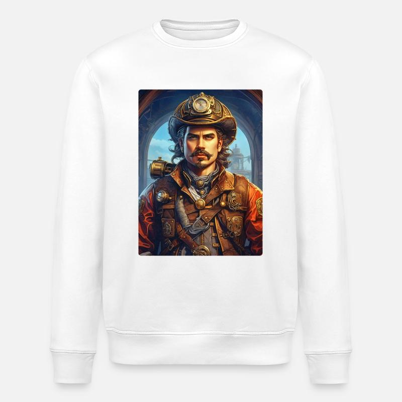 Homme pompier steampunk 1.22 - Sweat bio ROLLER Stanley/Stella Unisexe - blanc