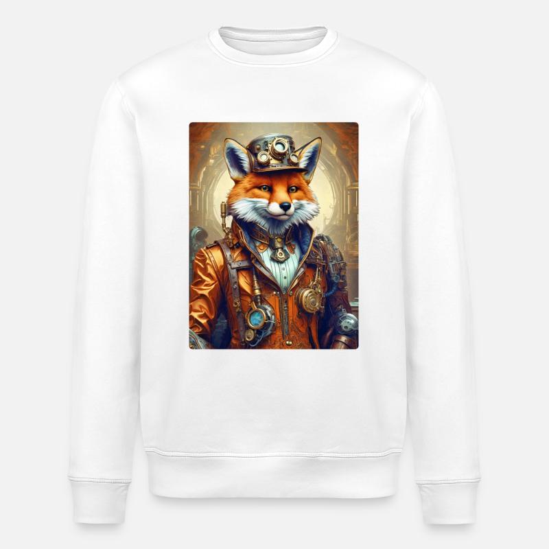 Steampunk Firefighter Fuchs 1.9 - Stanley/Stella Unisex Bio-Sweatshirt ROLLER - Weiß