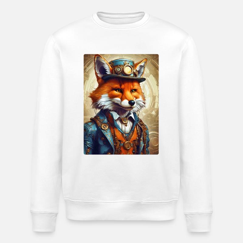 Steampunk Firefighter Fuchs 1.11 - Stanley/Stella Unisex Bio-Sweatshirt ROLLER - Weiß