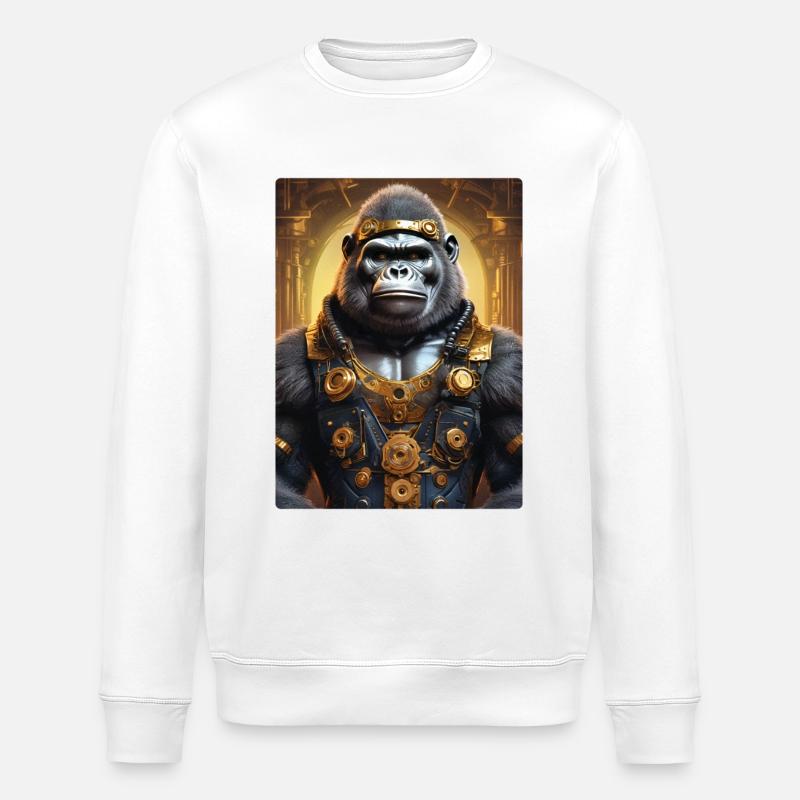Steampunk Gorilla 1.5 - Stanley/Stella Unisex Bio-Sweatshirt ROLLER - Weiß