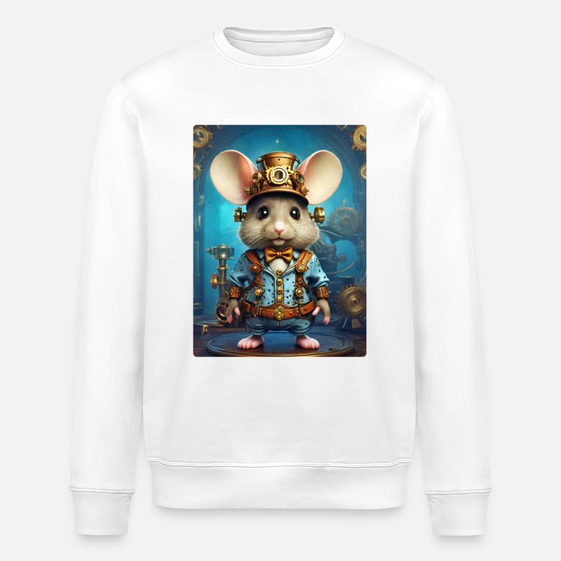 Souris Steampunk 1.5 - Sweat bio ROLLER Stanley/Stella Unisexe - blanc