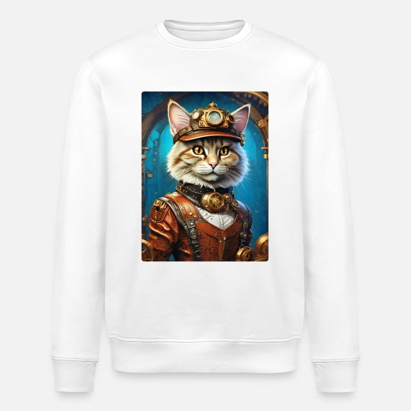 Chat steampunk 1.16 - Sweat bio ROLLER Stanley/Stella Unisexe - blanc