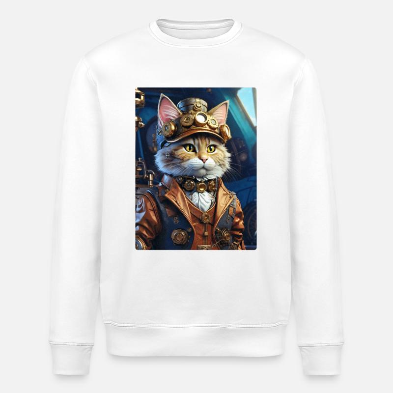 Chat steampunk 1.14 - Sweat bio ROLLER Stanley/Stella Unisexe - blanc