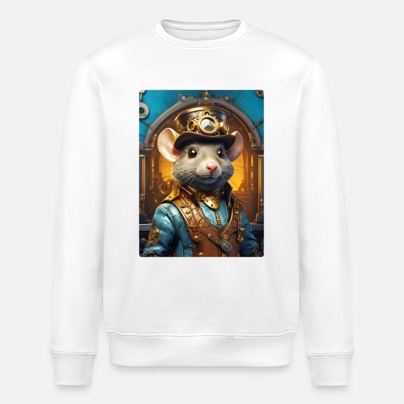 Rat Steampunk 1.13 - Sweat bio ROLLER Stanley/Stella Unisexe - blanc