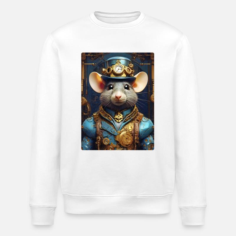 Steampunk Ratte 1.16 - Stanley/Stella Unisex Bio-Sweatshirt ROLLER - Weiß