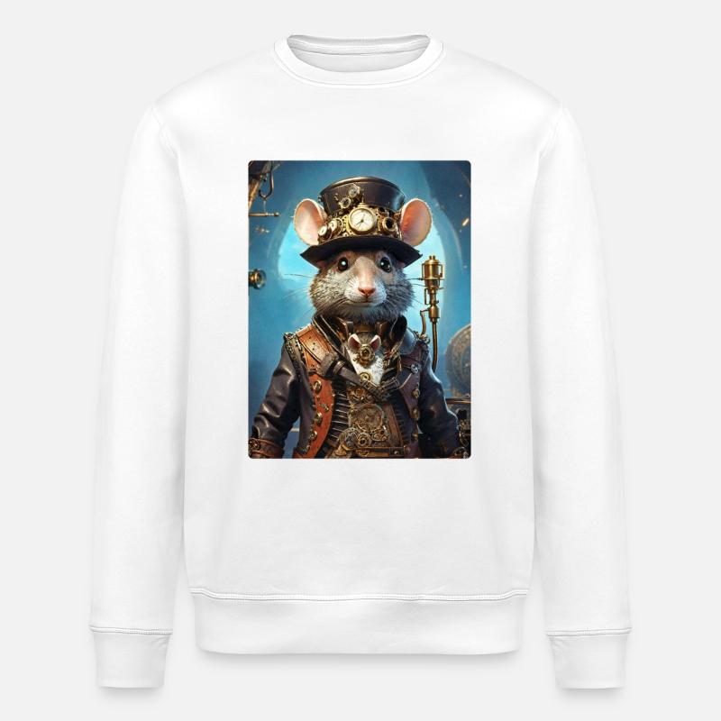 Rat Steampunk 1.12 - Sweat bio ROLLER Stanley/Stella Unisexe - blanc