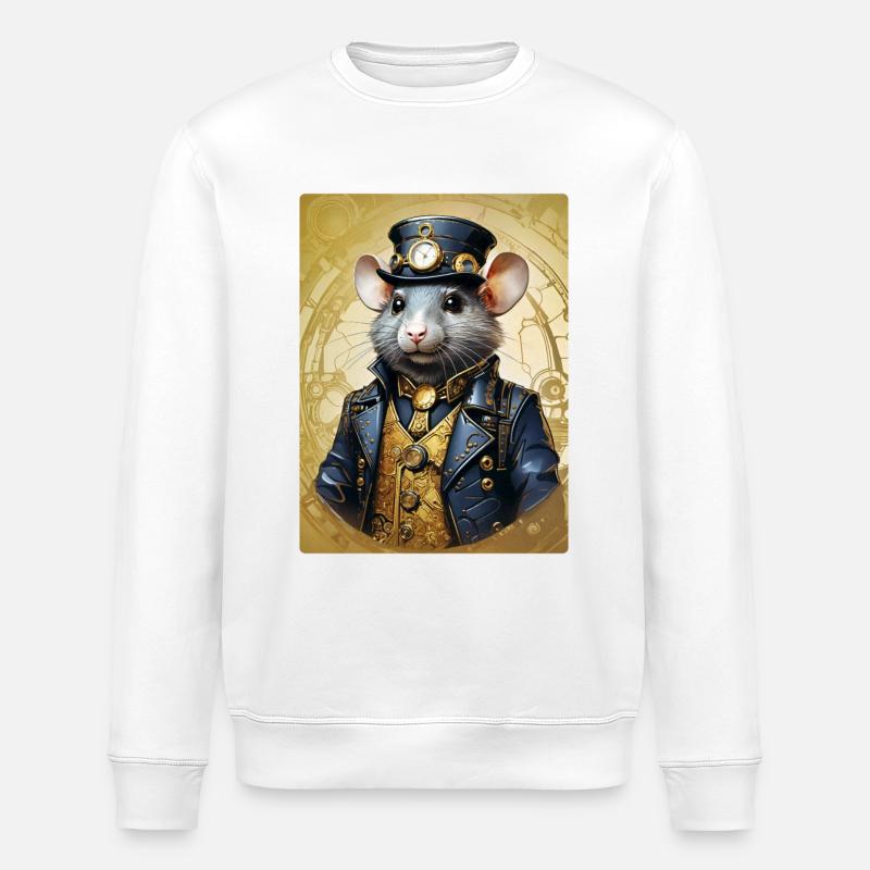 Rat Steampunk 1.15 - Sweat bio ROLLER Stanley/Stella Unisexe - blanc