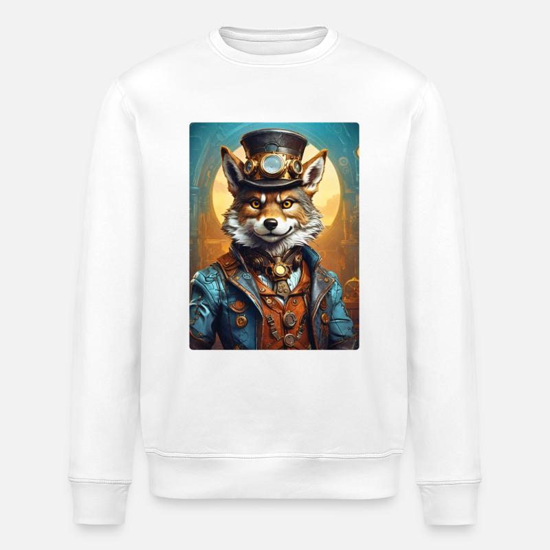 Loup Steampunk 1.16 - Sweat bio ROLLER Stanley/Stella Unisexe - blanc