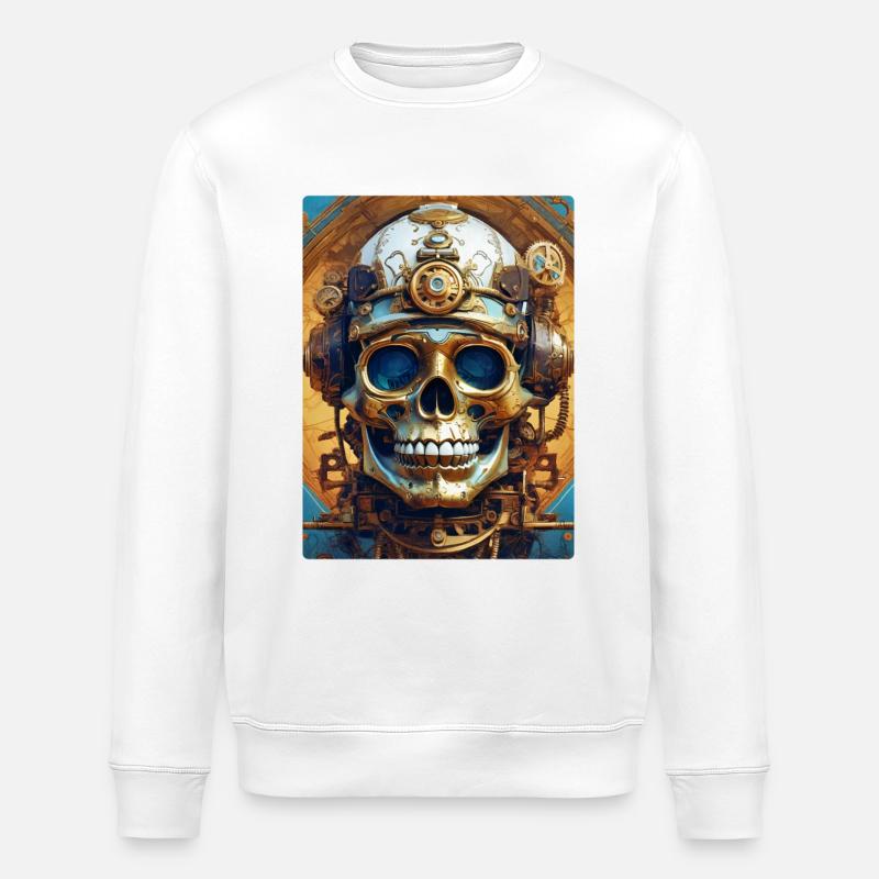 Steampunk Skull 1.1 - Stanley/Stella Unisex Bio-Sweatshirt ROLLER - Weiß