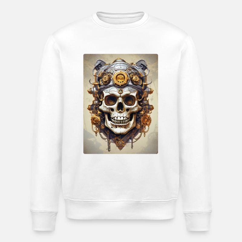Steampunk Skull 1.9 - Stanley/Stella Unisex Bio-Sweatshirt ROLLER - Weiß