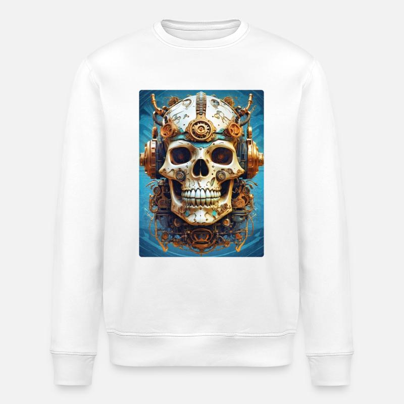 Steampunk Skull 1.16 - Stanley/Stella Unisex Bio-Sweatshirt ROLLER - Weiß