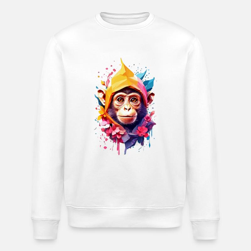 Singe Singe V1 24 13 - Sweat bio ROLLER Stanley/Stella Unisexe - blanc