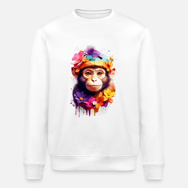 Affe Monkey V1 24 20 - Stanley/Stella Unisex Bio-Sweatshirt ROLLER - Weiß