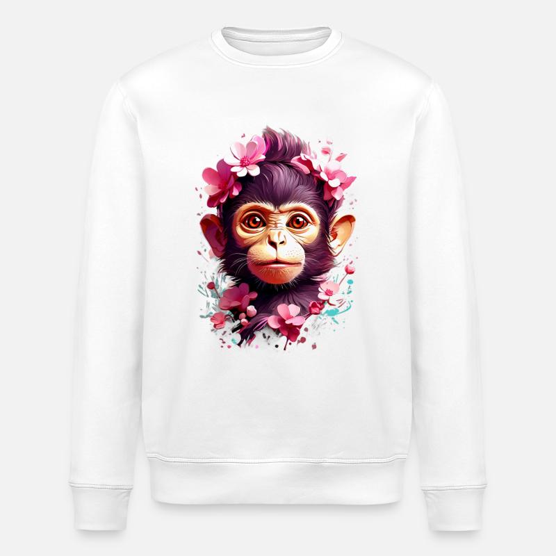Singe Singe V1 24 09 - Sweat bio ROLLER Stanley/Stella Unisexe - blanc