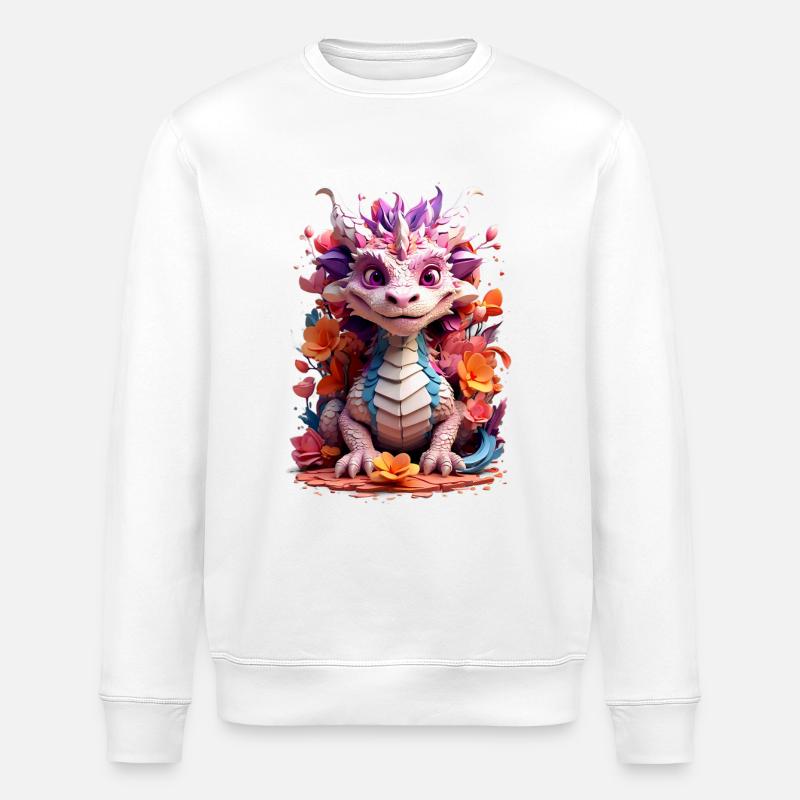 Drache Dragon V1 24 12 - Stanley/Stella Unisex Bio-Sweatshirt ROLLER - Weiß