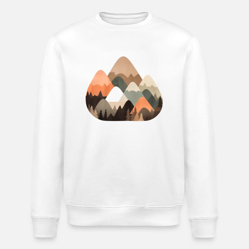 Mountains and forest - Stanley/Stella ROLLER Unisex Organic Sweatshirt - white