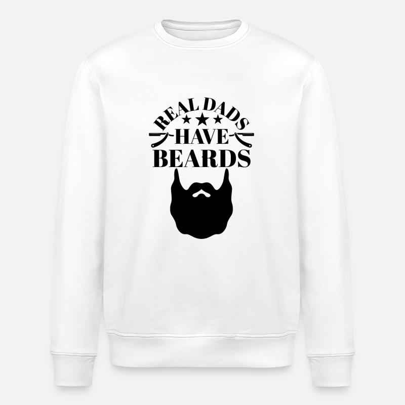 Real Dads have Beards - Stanley/Stella ROLLER Unisex Organic Sweatshirt - white