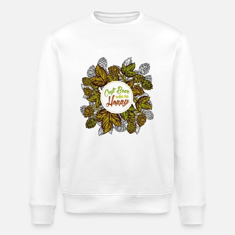 Houblon de bière artisanale - Sweat bio ROLLER Stanley/Stella Unisexe - blanc