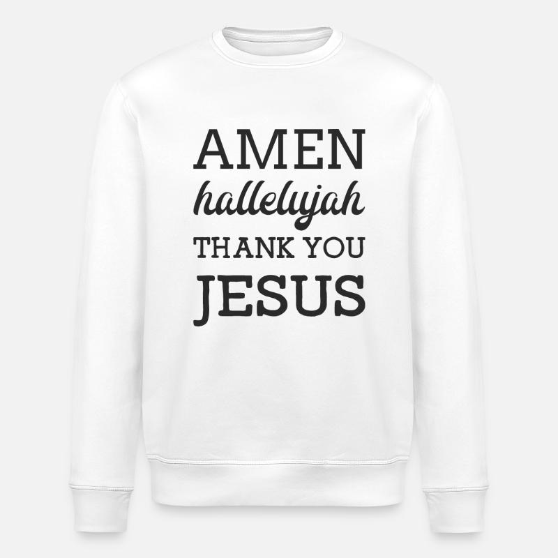 Amen Jesus - Stanley/Stella Unisex Bio-Sweatshirt ROLLER - Weiß
