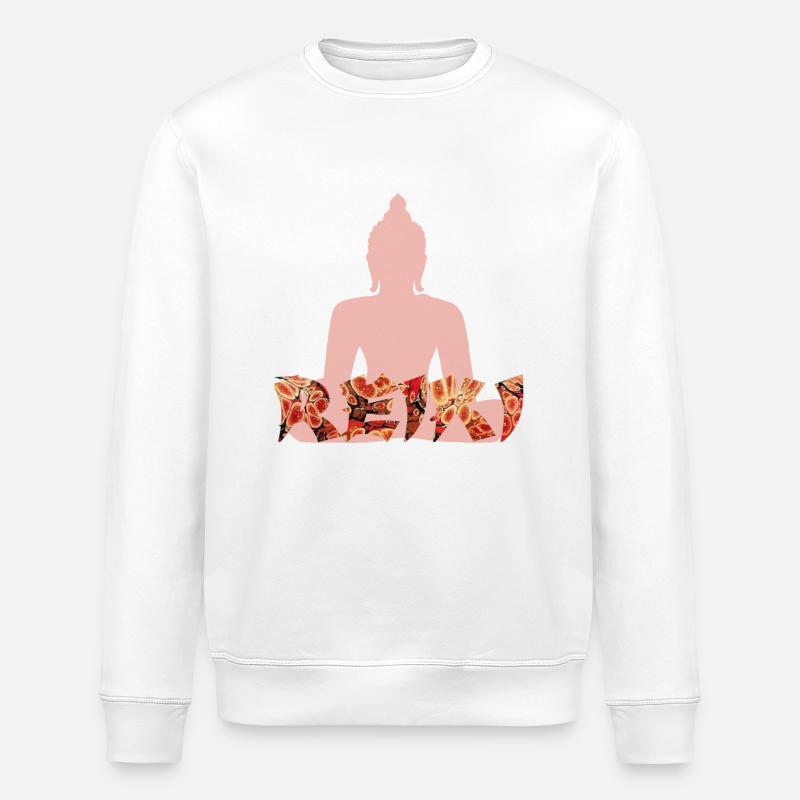Reiki avec buddah e 222 - Sweat bio ROLLER Stanley/Stella Unisexe - blanc