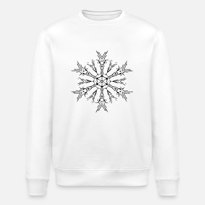 Mandala Lines Abstract Shape Pattern - Stanley/Stella ROLLER Unisex Organic Sweatshirt - white
