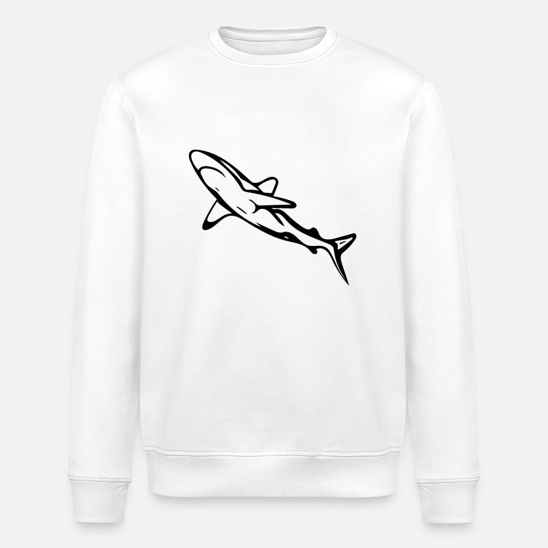 Élégant requin d’eau profonde - Sweat bio ROLLER Stanley/Stella Unisexe - blanc