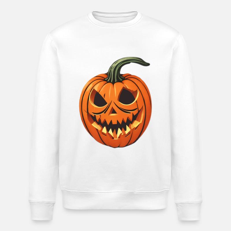 Halloween Kürbis - Stanley/Stella Unisex Bio-Sweatshirt ROLLER - Weiß