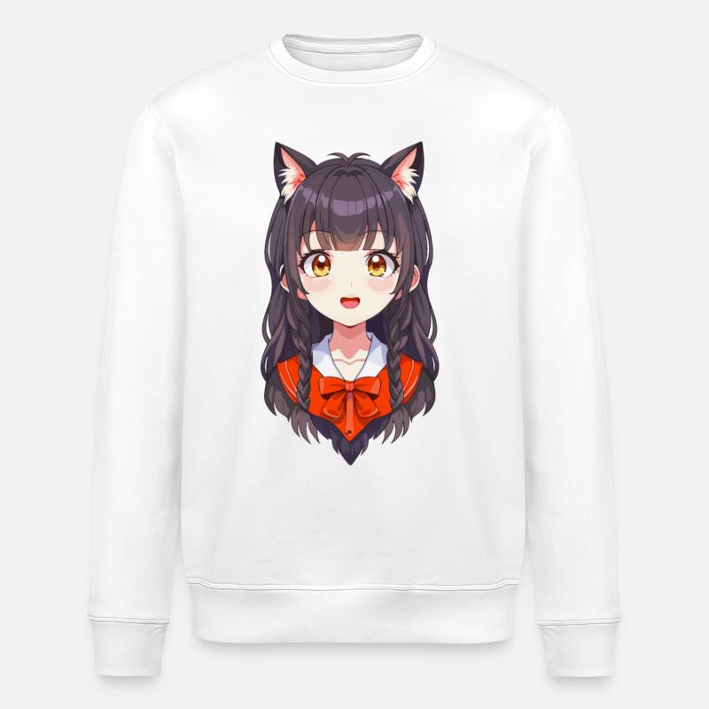 Manga Mädchen - Stanley/Stella Unisex Bio-Sweatshirt ROLLER - Weiß