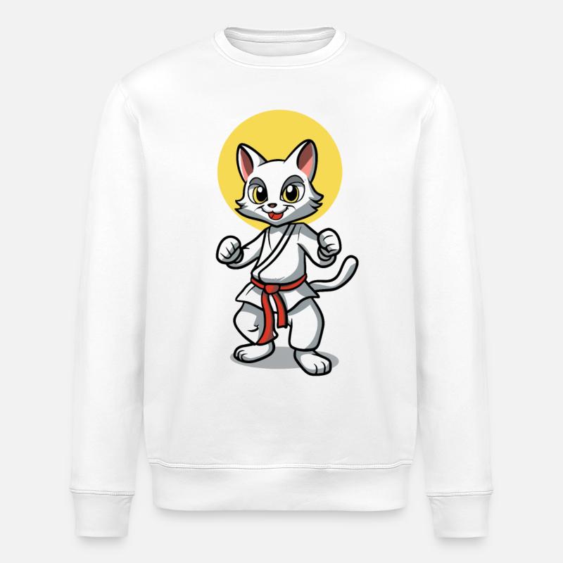 Kampf Katze - Stanley/Stella Unisex Bio-Sweatshirt ROLLER - Weiß
