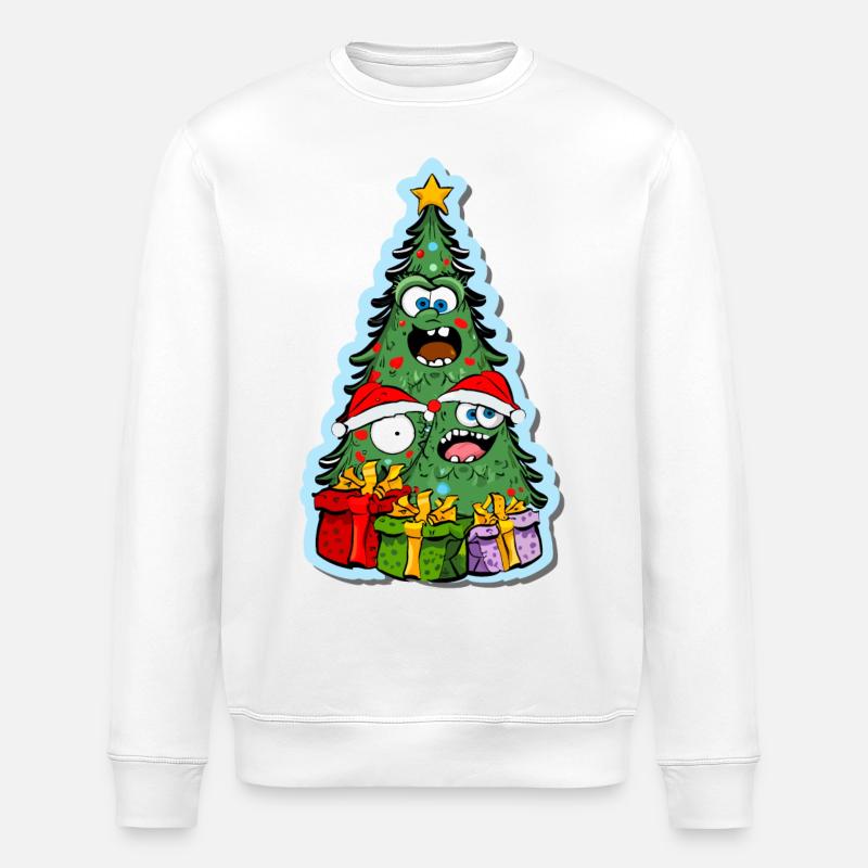 funny christmas tree - Stanley/Stella ROLLER Unisex Organic Sweatshirt - white