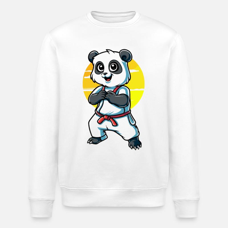 Panda mignon d’arts martiaux - Sweat bio ROLLER Stanley/Stella Unisexe - blanc