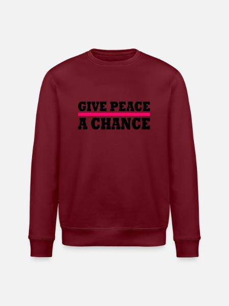Give peace a chance - Stanley/Stella ROLLER Unisex Organic Sweatshirt - white