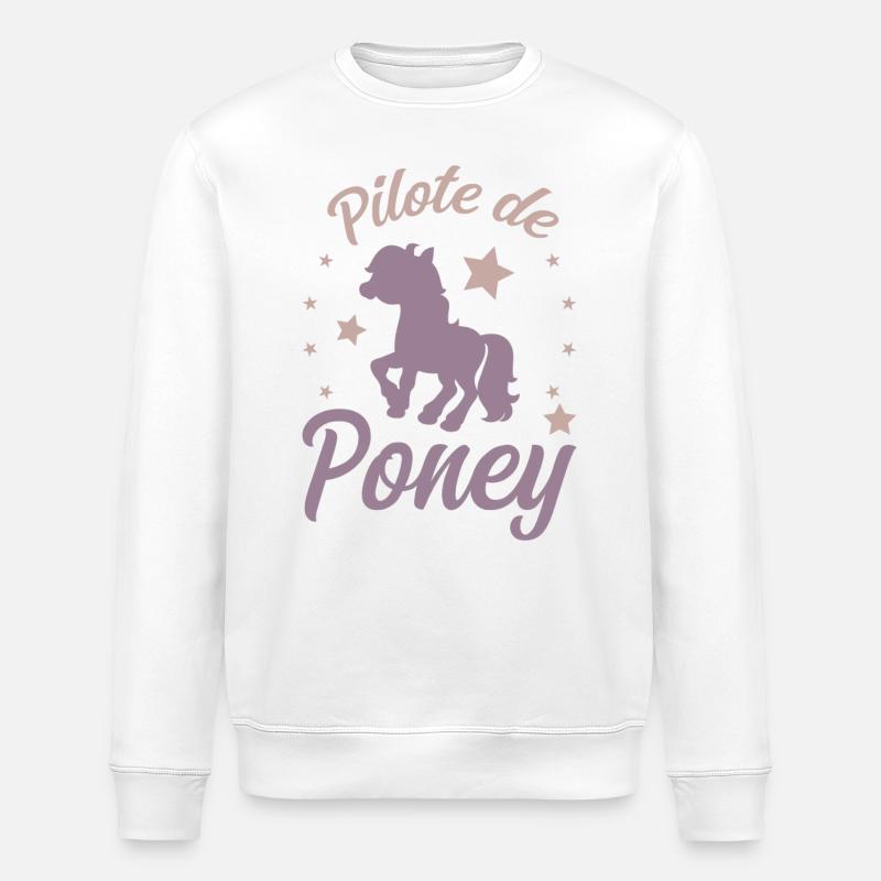 Pilote de Poney - Sweat bio ROLLER Stanley/Stella Unisexe - blanc