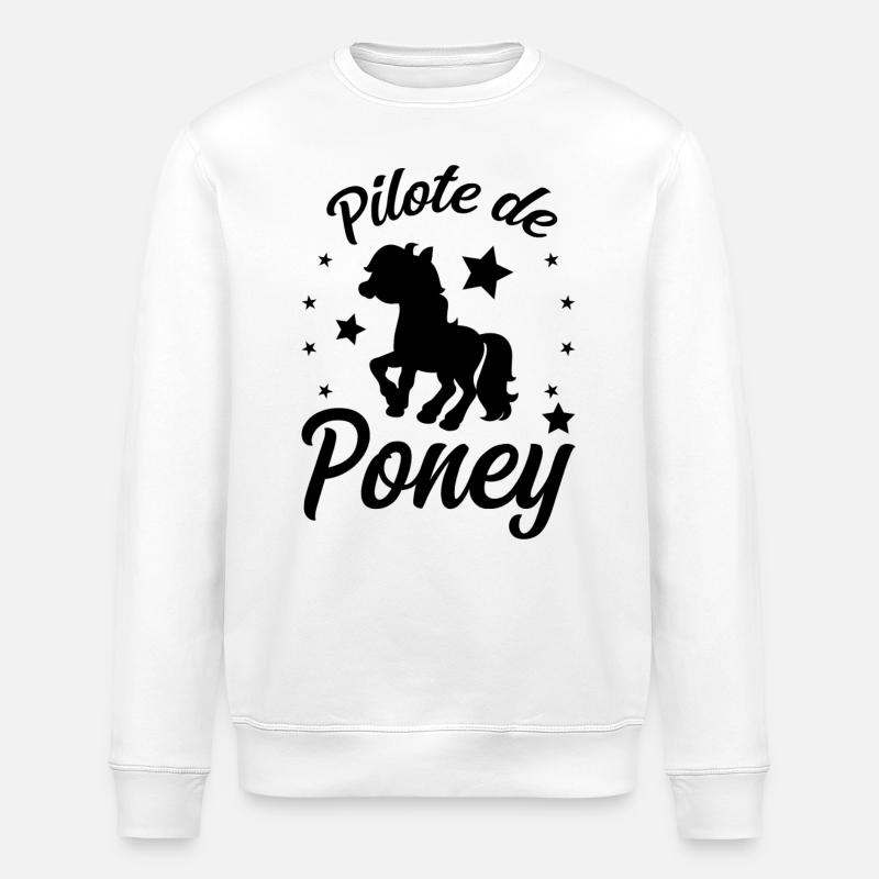 Pilote de Poney - Sweat bio ROLLER Stanley/Stella Unisexe - blanc