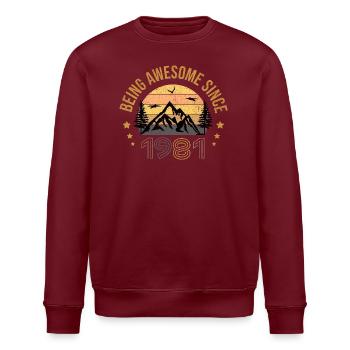 Being Awesome Since 1981 - Geschenkidee - Stanley/Stella Unisex Bio-Sweatshirt ROLLER - Weiß - Vorne - Nik (191cm)