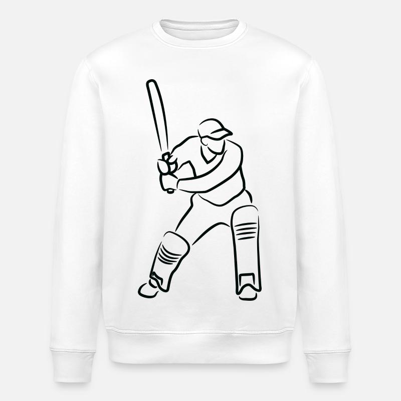 Cricket Guy - Stanley/Stella ROLLER Unisex Organic Sweatshirt - white