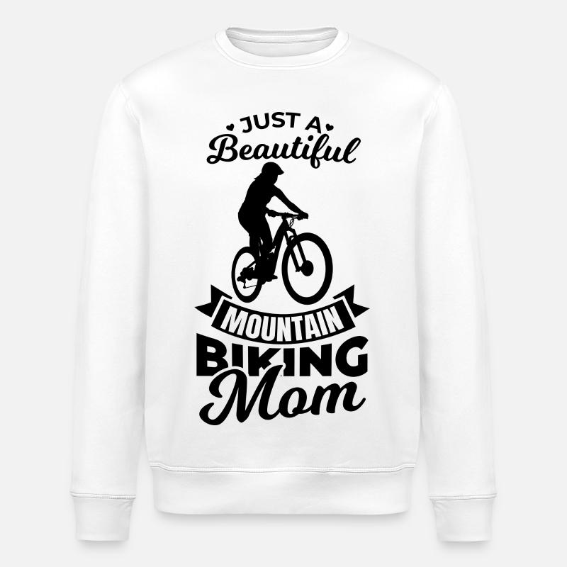Mountain Biking Mom - Stanley/Stella ROLLER Unisex Organic Sweatshirt - white