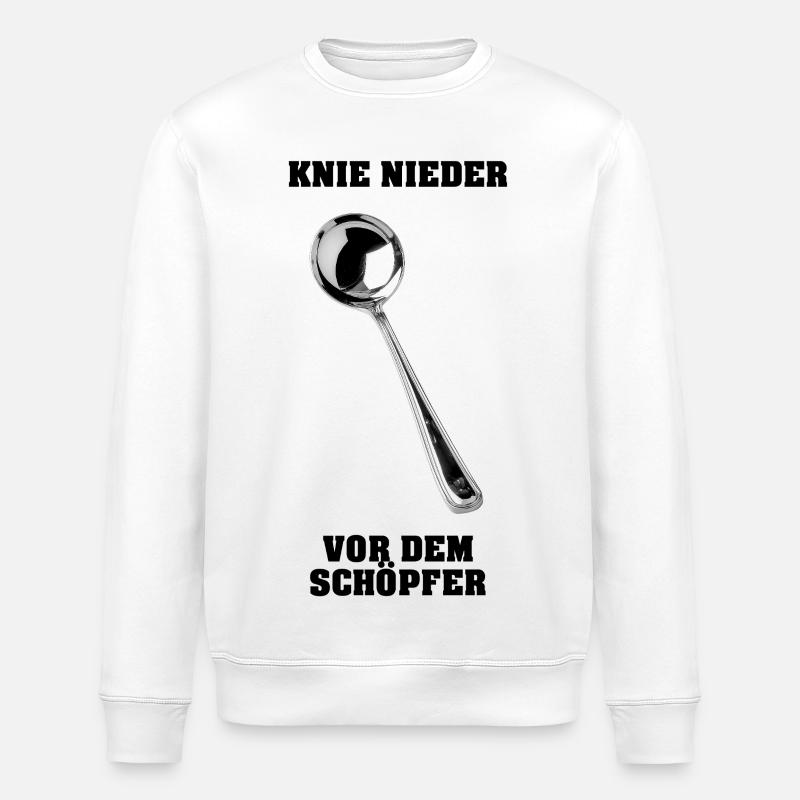 Knie nieder vor dem Schöpfer - Stanley/Stella Unisex Bio-Sweatshirt ROLLER - Weiß