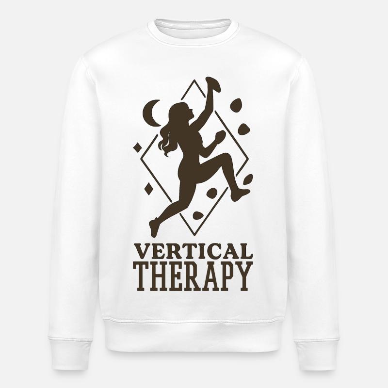 Vertical Therapy: Bouldern & Klettern Boho Design - Stanley/Stella Unisex Bio-Sweatshirt ROLLER - Weiß
