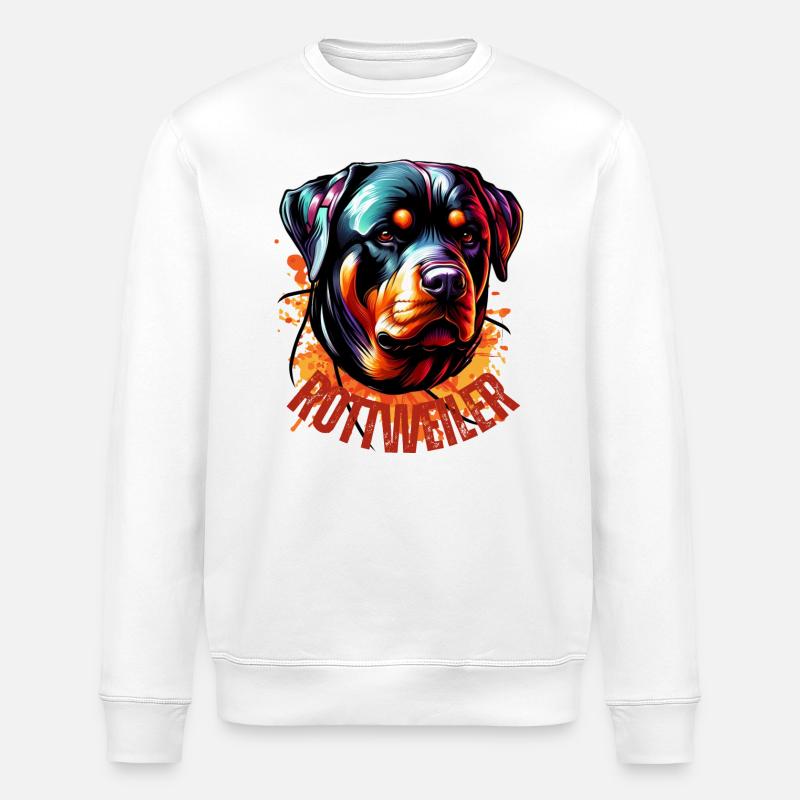 Rottweiler Graffiti Braun - Stanley/Stella Unisex Bio-Sweatshirt ROLLER - Weiß