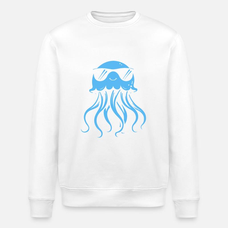 Feeling Tentacool - Jellyfish with Tentacles - Stanley/Stella ROLLER Unisex Organic Sweatshirt - white