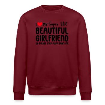 J’aime ma copine Couple Idée cadeau petit ami - Sweat bio ROLLER Stanley/Stella Unisexe - blanc - Devant - Nik (191cm)