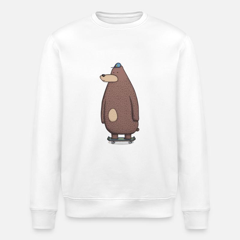 Skateboard bear - Sweat bio ROLLER Stanley/Stella Unisexe - blanc