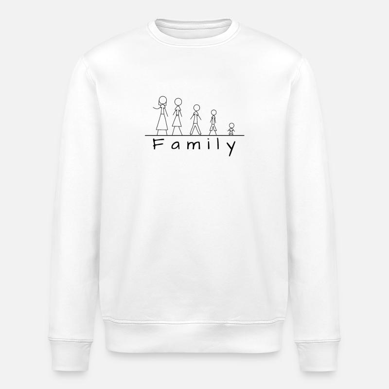 Strichmännchenfamilie - Stanley/Stella Unisex Bio-Sweatshirt ROLLER - Weiß