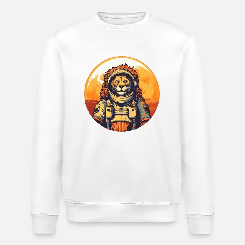Lion dans l’espace - Sweat bio ROLLER Stanley/Stella Unisexe - blanc