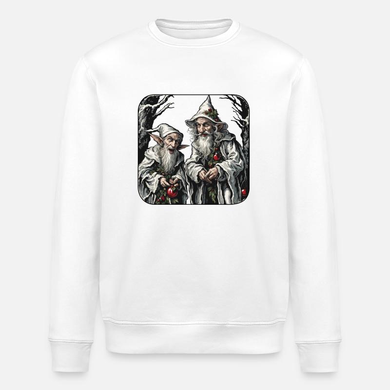 Diablotin / Nain / Fée / Noël / Elfe - Sweat bio ROLLER Stanley/Stella Unisexe - blanc