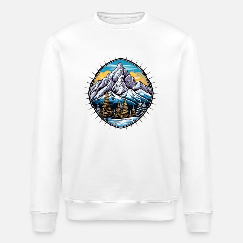 Mountains Winter Symbol - Stanley/Stella Unisex Bio-Sweatshirt ROLLER - Weiß