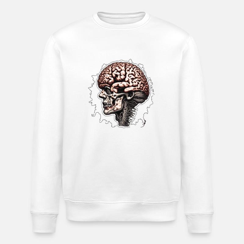 Brain / Knowledge / Intelligence / Clever / Thinking - Stanley/Stella ROLLER Unisex Organic Sweatshirt - white